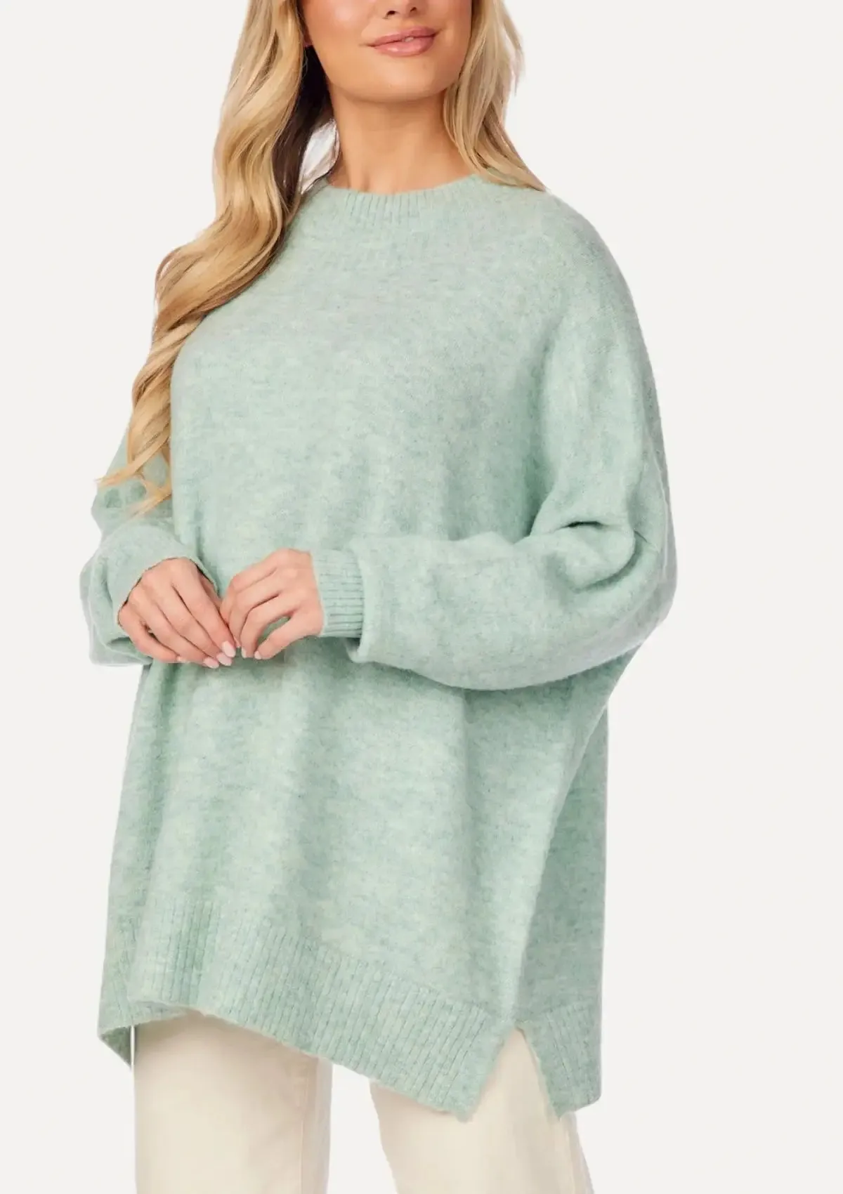 Monica Crew Neck Sweater - Green